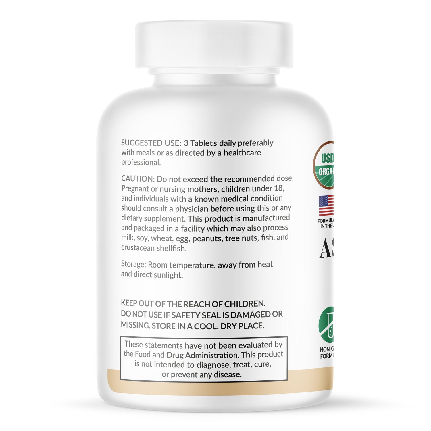 Ashwagandha Supplement (Vegeterian & Non-GMO) (2025mg, 120 Tablets)