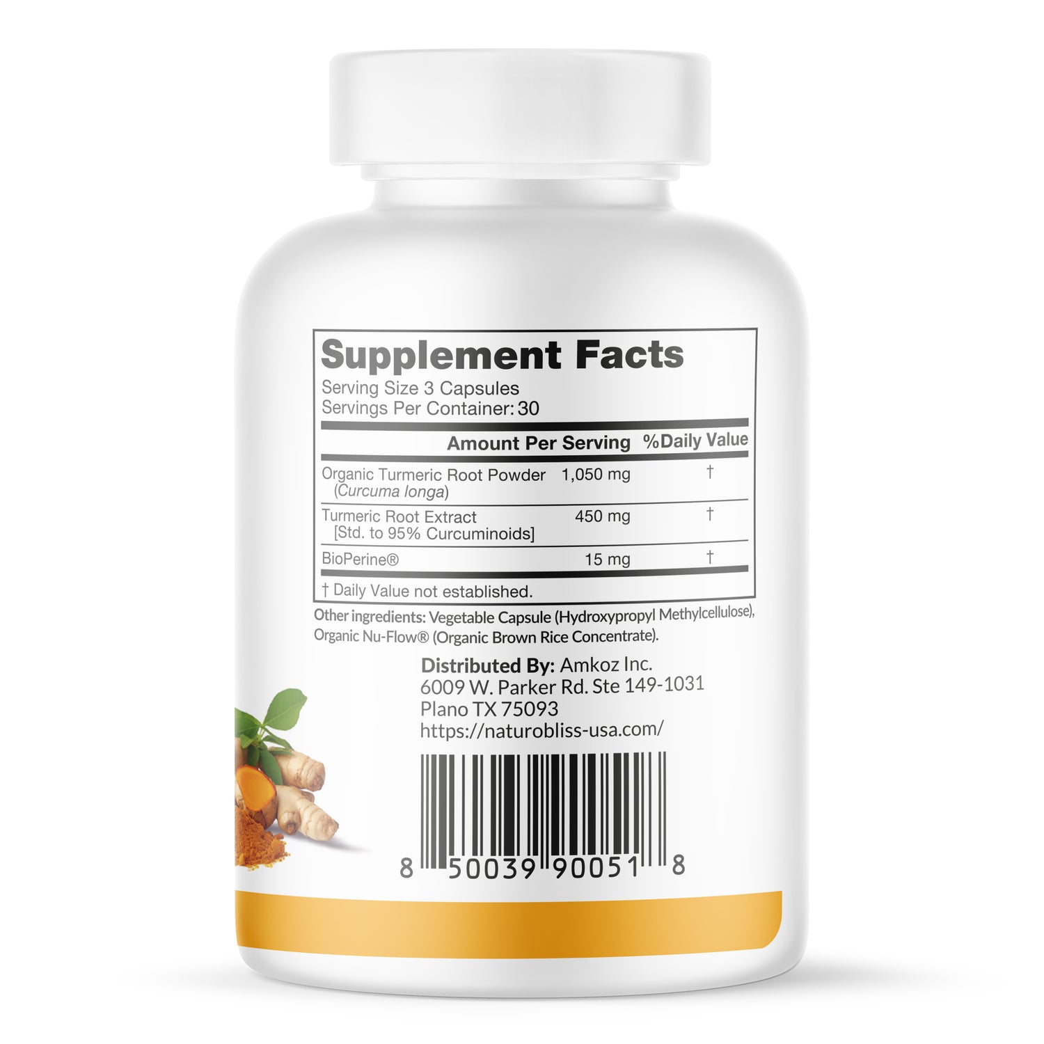 Turmeric Curcumin with BioPerine (1500mg, 90 Capsules)