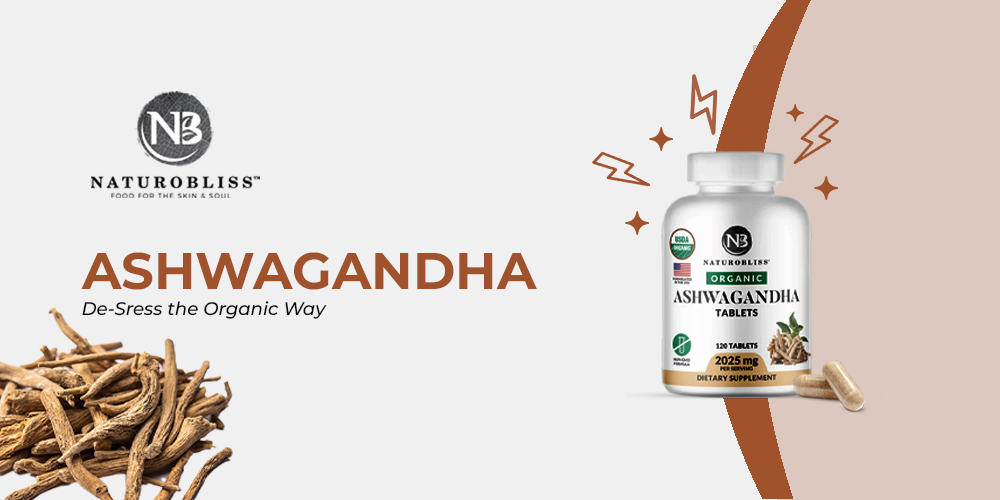 Ashwagandha bottle and ashwagandha ingredients