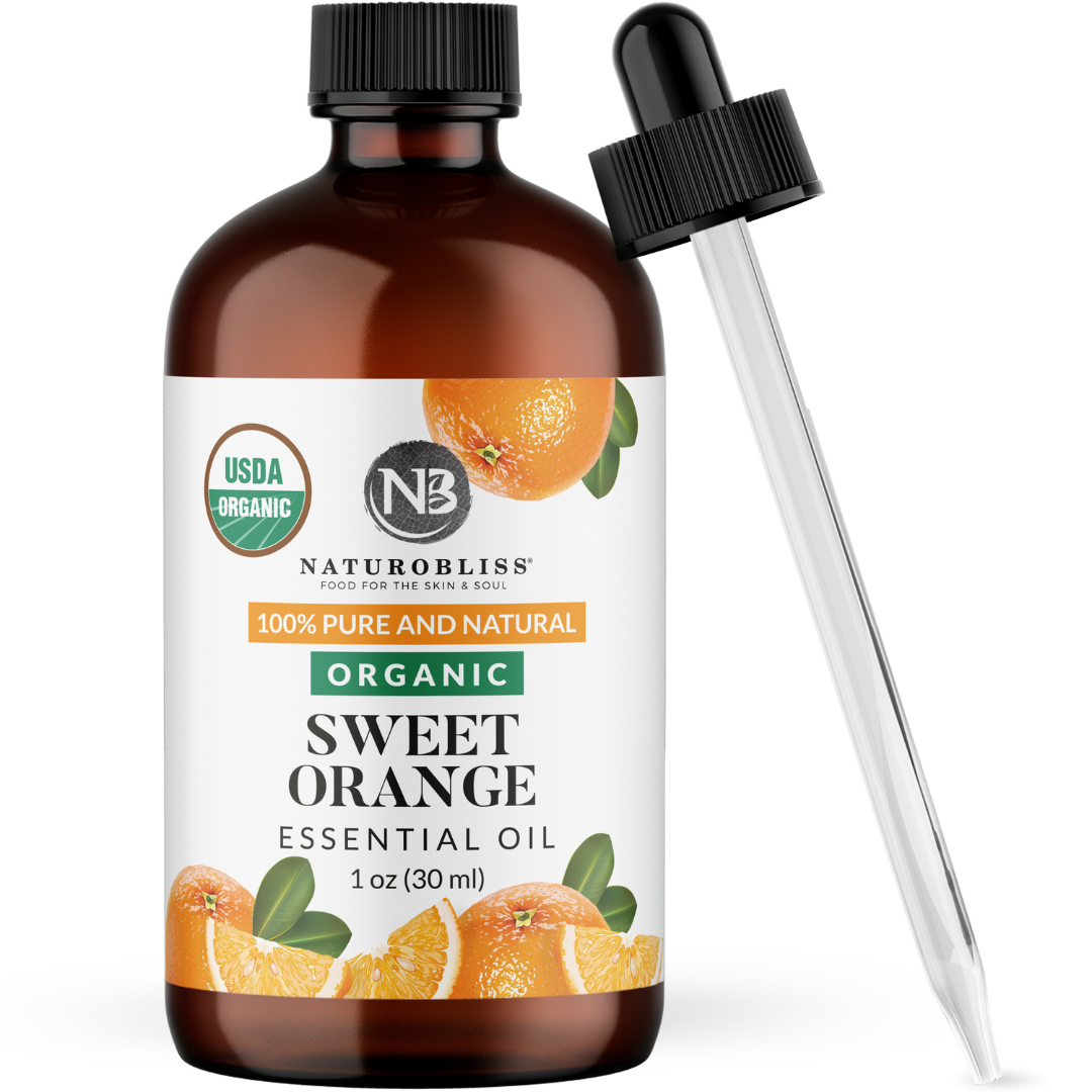 NaturoBliss 100% Pure & Natural Sweet Orange Essential Oil Therapeutic  Grade Premium Quality Oil with Glass Dropper - Huge 4 fl. Oz - Perfect for