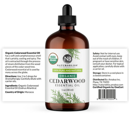 Cedarwood Essential Oil (USDA Organic) (1 oz)