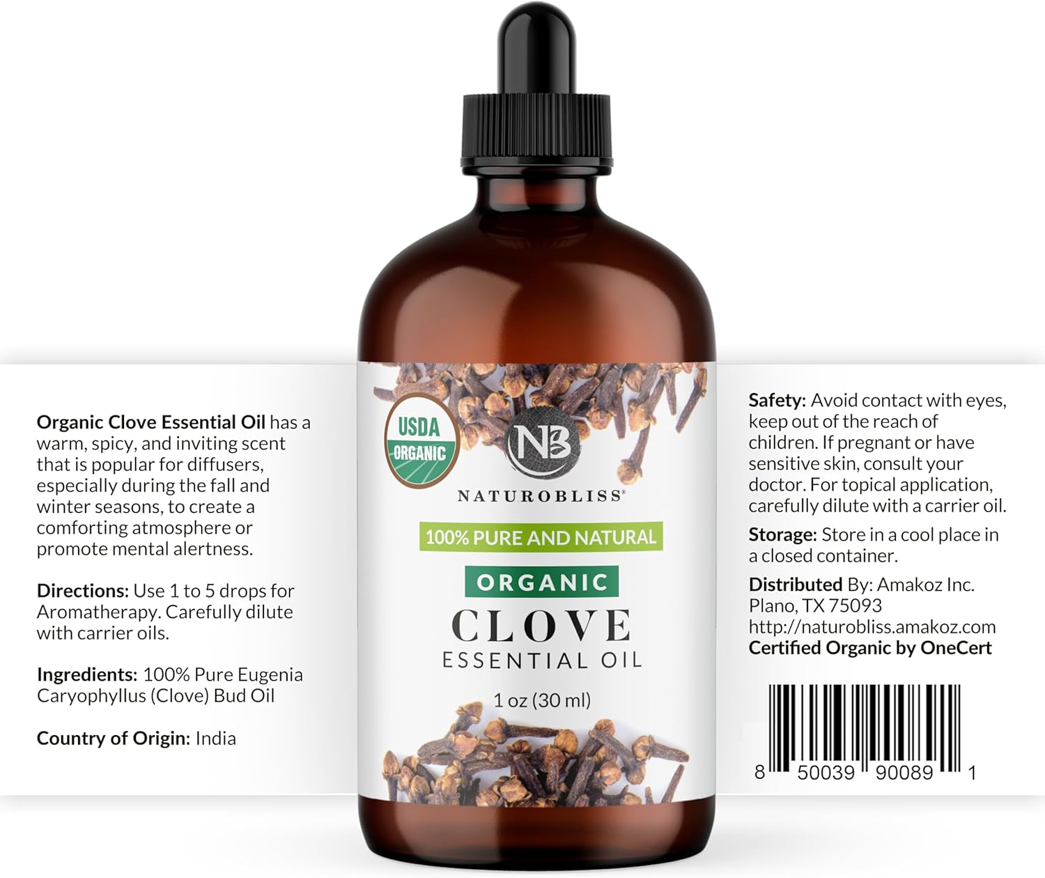 Clove Essential Oil (1oz) (USDA Organic)